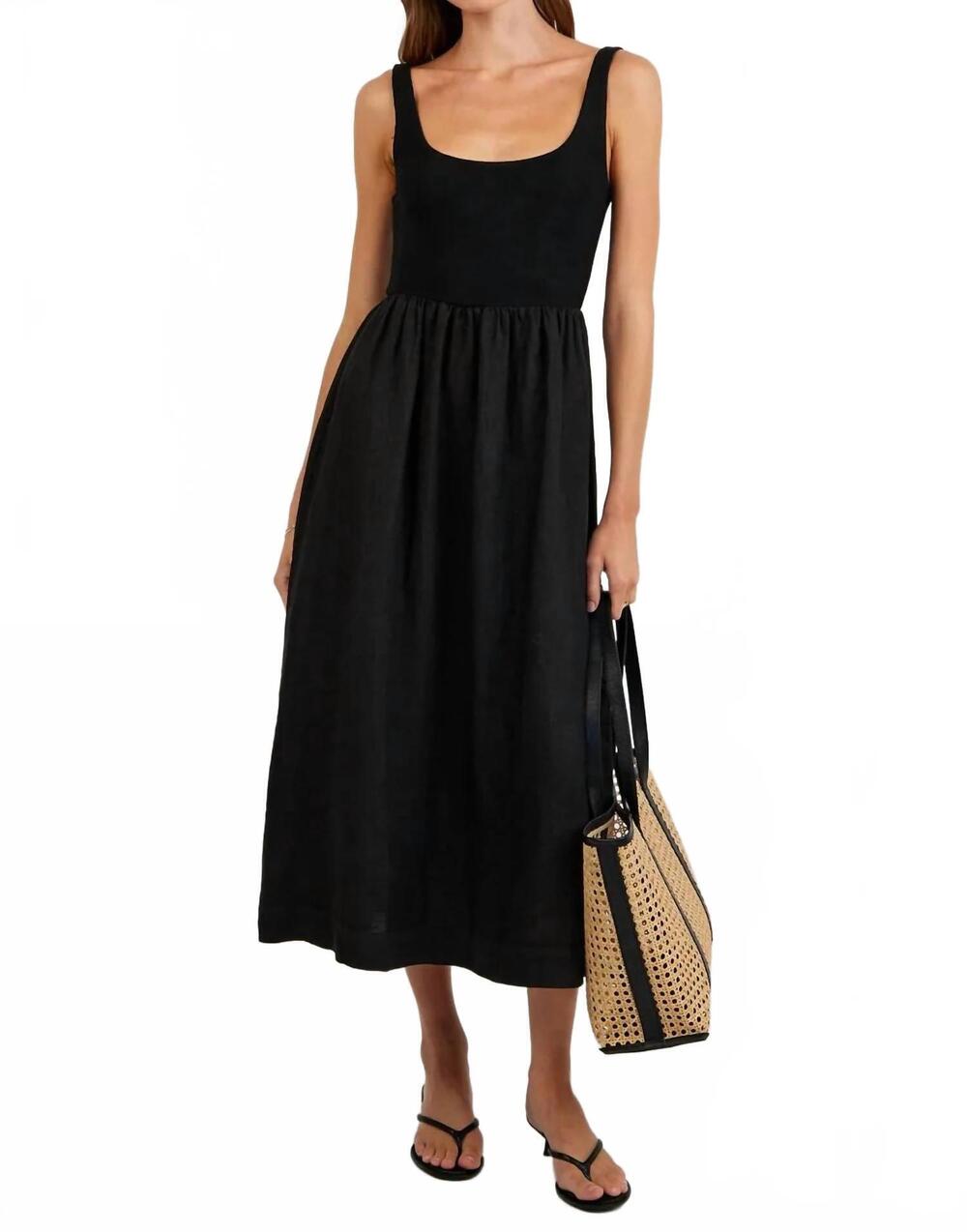 NEW BELLA DAHL sleeveless knit combo dress in black